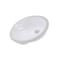 Nantucket Sinks 17 Inch x 14 Inch Glazed Bottom Undermount GB-17x17-W Oval Ceramic Sink In White GB-17x14-W - alternate 1